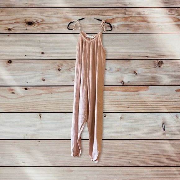 Christy Dawn Dusty Rose Pink Tie Strap Bobbi Jumper Jumpsuit-XS/S - Picture 4 of 4